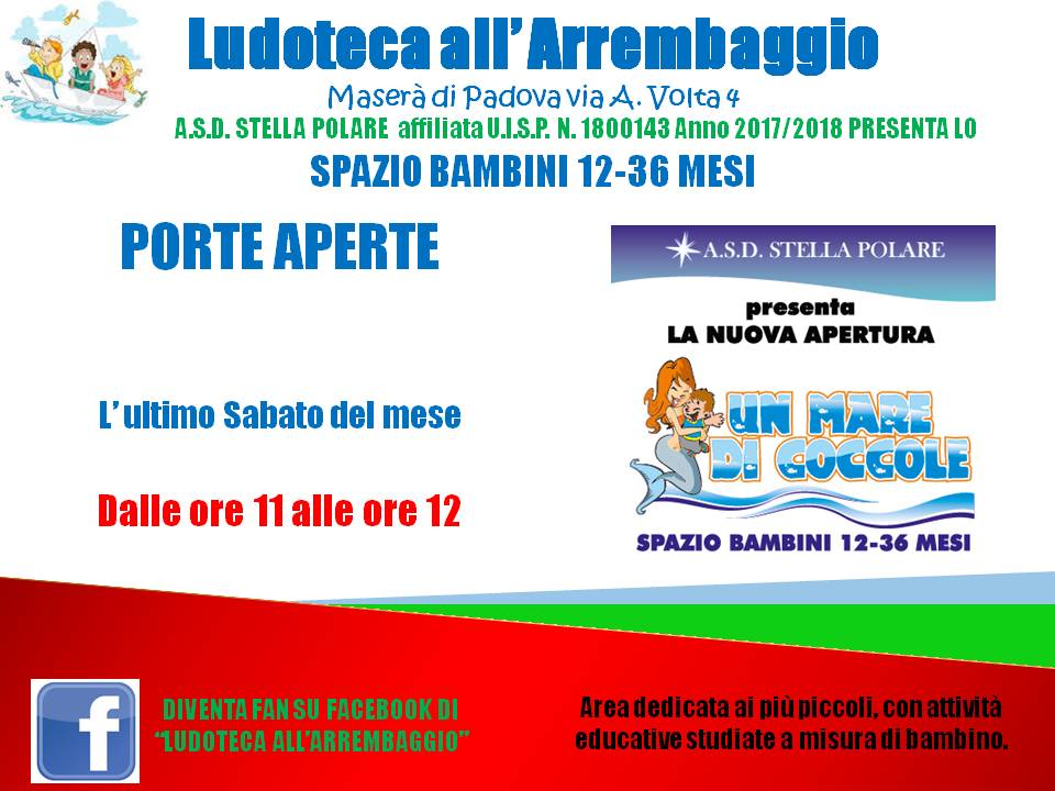 Porte aperte SPAZIO BAMBINI ultimo sabato del mese